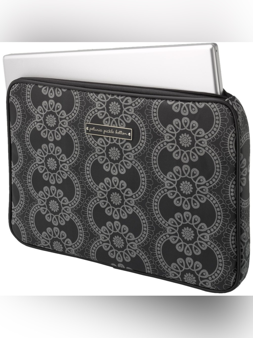 Petunia Pickle Bottom Black Carried Away Laptop Case Whimsical Chic Tech Gear